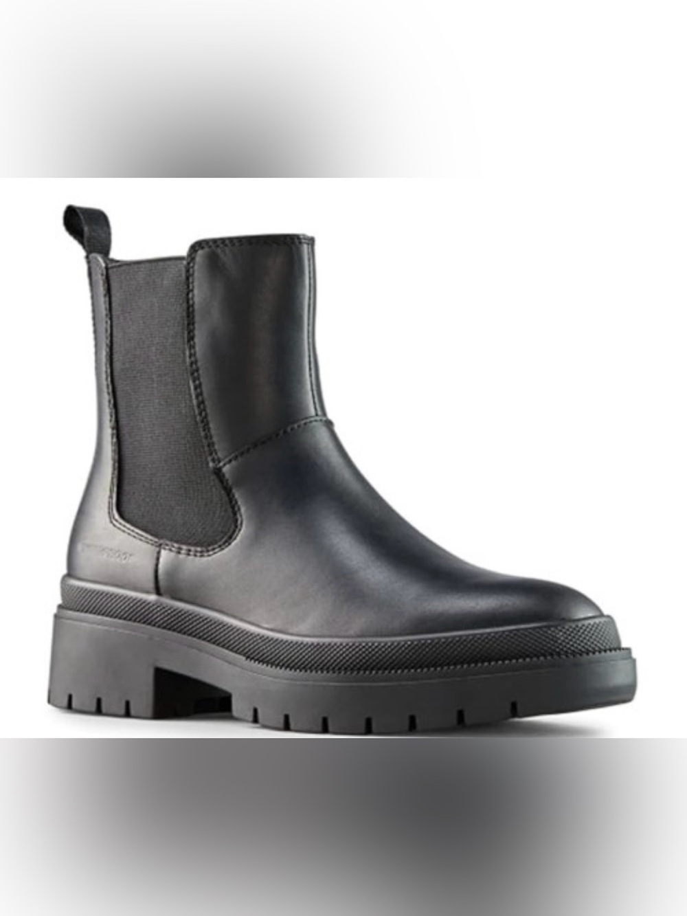 Cougar Swinton Black Leather Waterproof Chelsea Boots Size 7 Lug Sole GUC